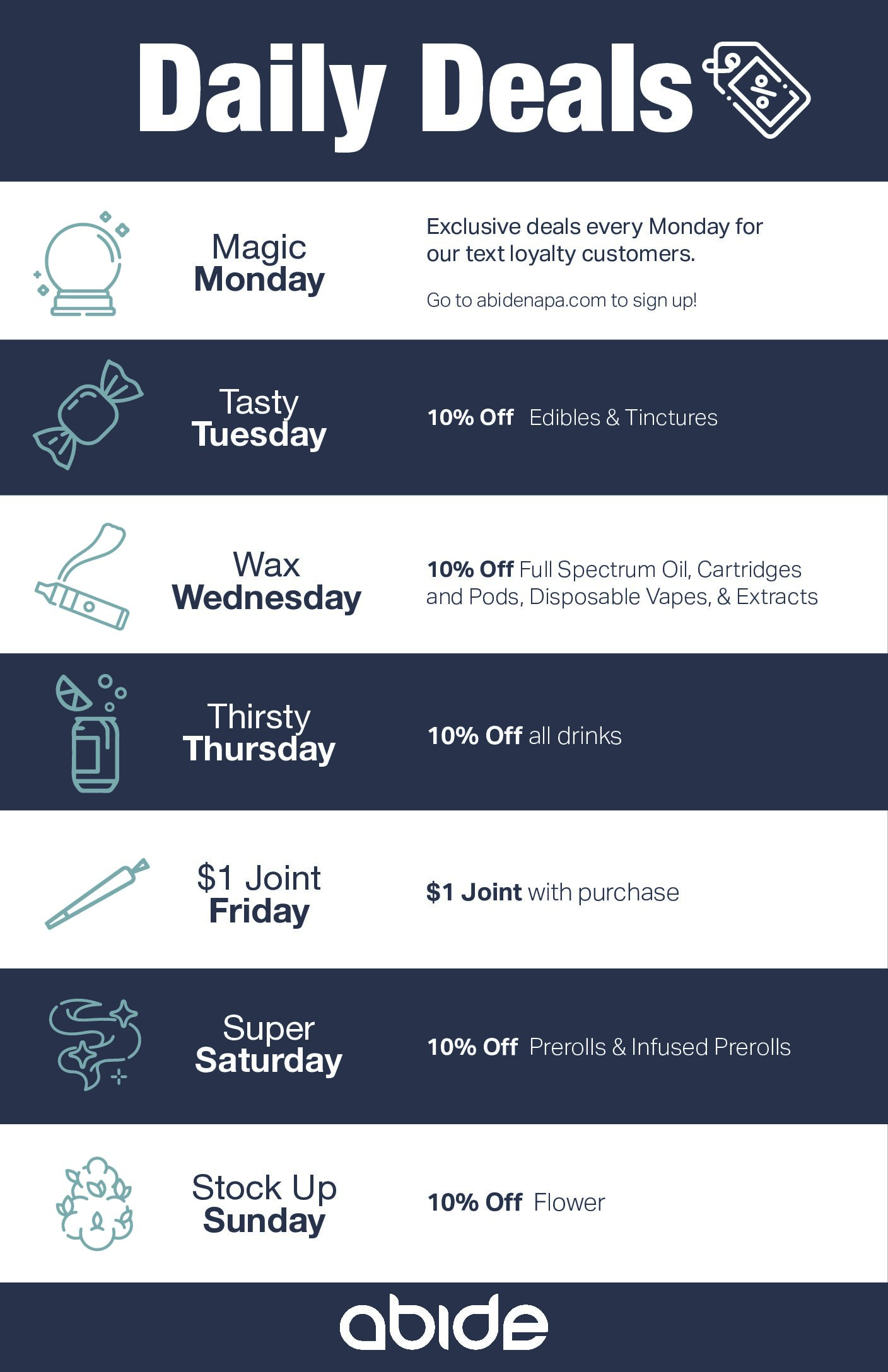 Abide Daily Deals Flyer